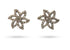 Pave Diamond Six Petal Flower Stud Earring, (DER-1077)